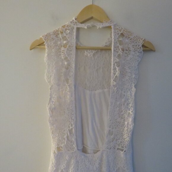 INTIMATELY FREE PEOPLE Daydream White Lace Bodycon Dress Fairy Boho - Size S - Picture 11 of 14
